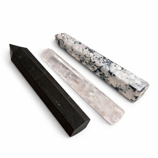 Gemstone Six Face Obelisk Point approx 17cm - Black Tourmaline