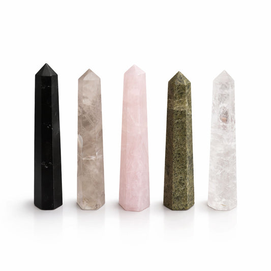 Gemstone Six Face Obelisk Point approx 11cm - Clear Quartz