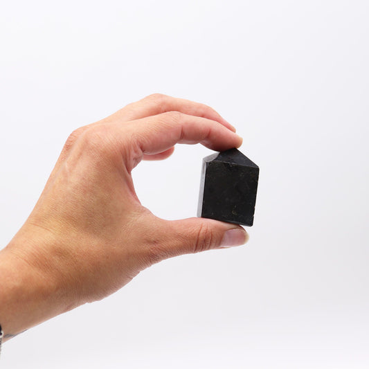 Indian Black Tourmaline Gemstone Point 6cm (0.5kg) – Natural Crystal Tower